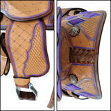 Purple Western Barrel Racing Saddle Kit