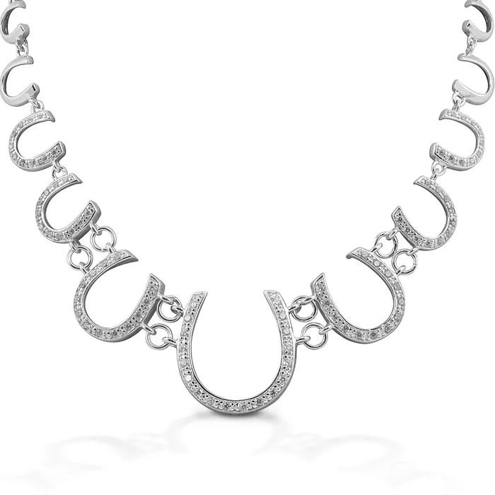 Kelly Herd Necklace Multi Horseshoe - Sterling Silver