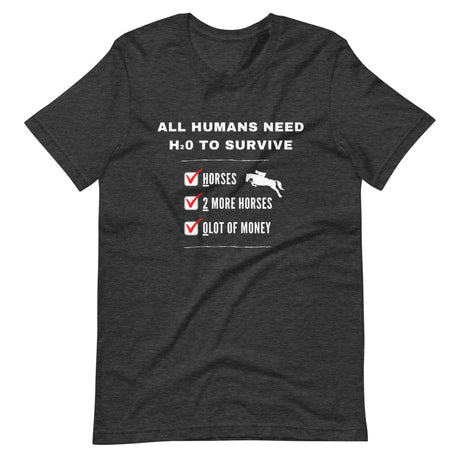 Funny Horse T-shirt - All Humans Need H2O